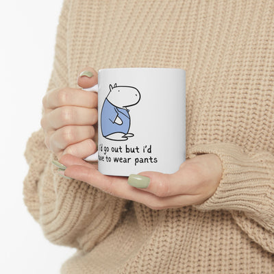 "I'd Go Out But I'd Have to Wear" Pants Capybara W.F.H. Coffee Mug