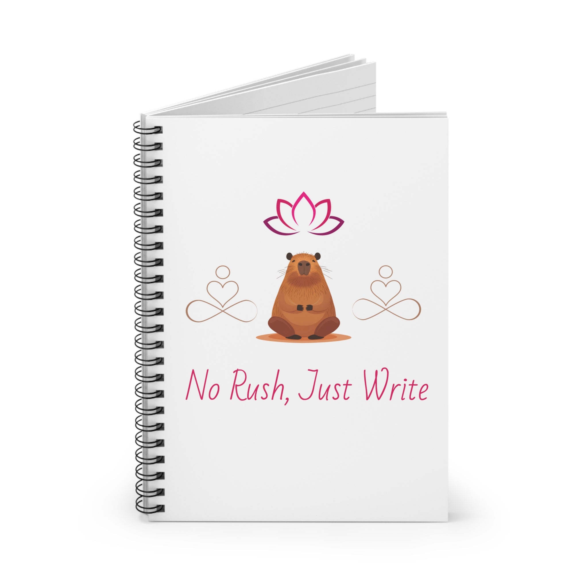 Cute Capybara Notebook – “No Rush, Just Write” Mindfulness Journal