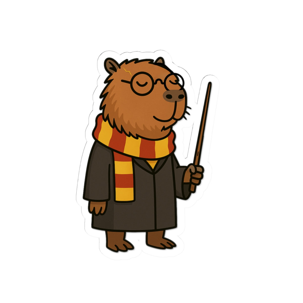 Whimsical Wizard Hairy Potter Kiss-Cut Vinyl Sticker - Capybara School of Witchcraft & Wizardry - Gifts for Magic School Lovers