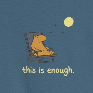 “This Is Enough” Left Chest Capybara Moonlight Heavy Tee