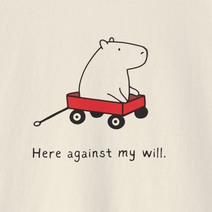 Funny Womens Shirt - Here Against My Will Capybara Boxy Tee