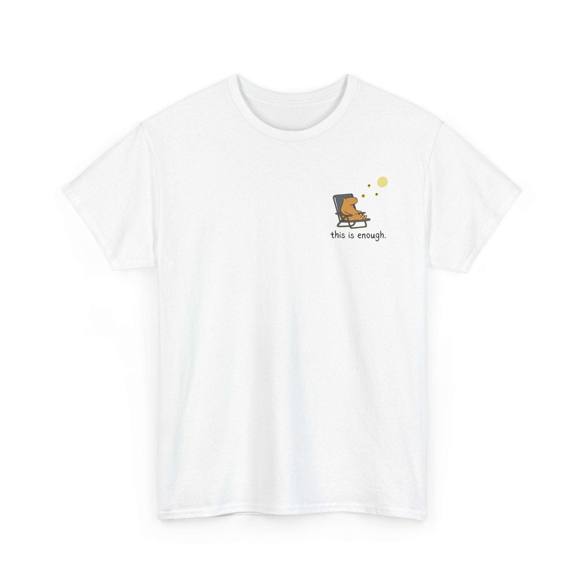 “This Is Enough” Left Chest Capybara Moonlight Heavy Tee
