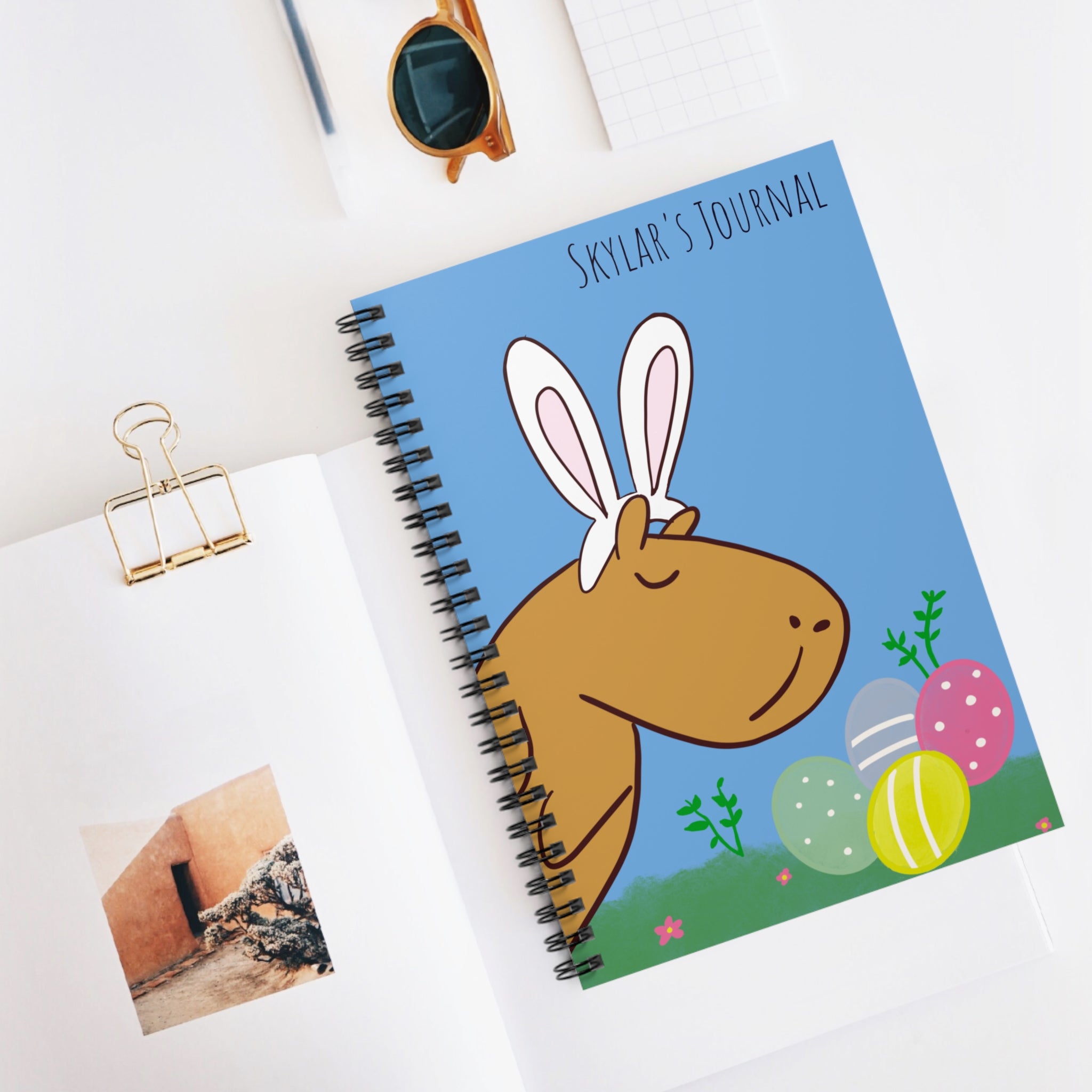 Personalized Easter Bunny Journal for Kids – Cute Spring Notebook, Easter Basket Gift, Custom Name Journal