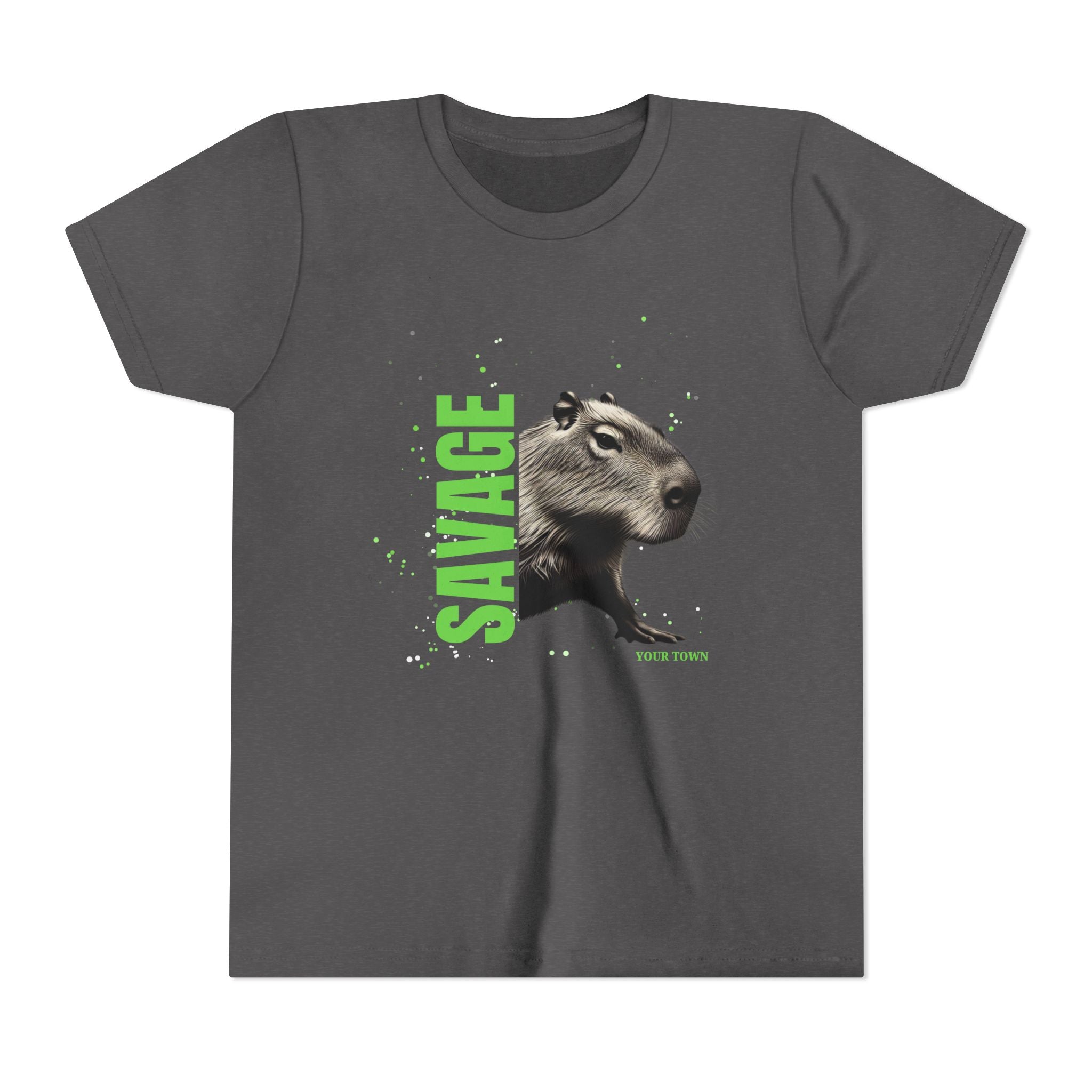 Personalized Streetwear Capybara 'Savage' Design - Youth Unisex Tee