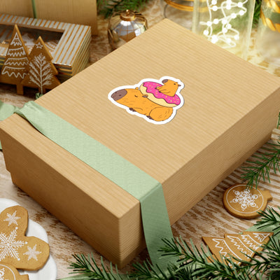 Capybara Donut Vinyl Sticker – Cute Kiss-Cut Decal