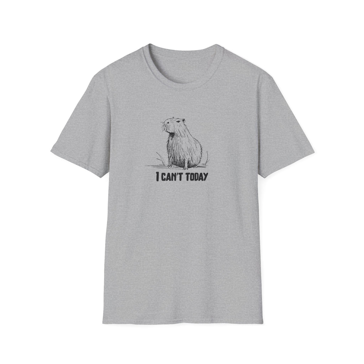 "I Can't Today" Funny Capybara Adult Softstyle Tee