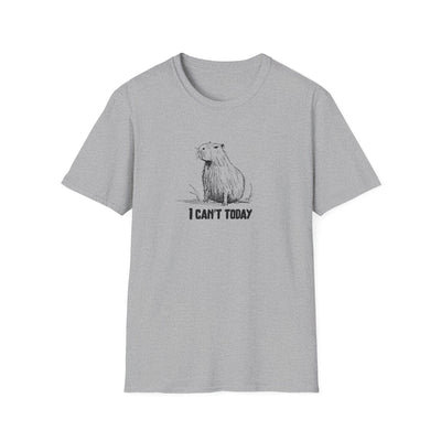 "I Can't Today" Funny Capybara Adult Softstyle Tee