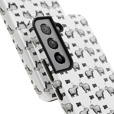 “Bro, Bro" Patterned Funny Capybara Phone Case
