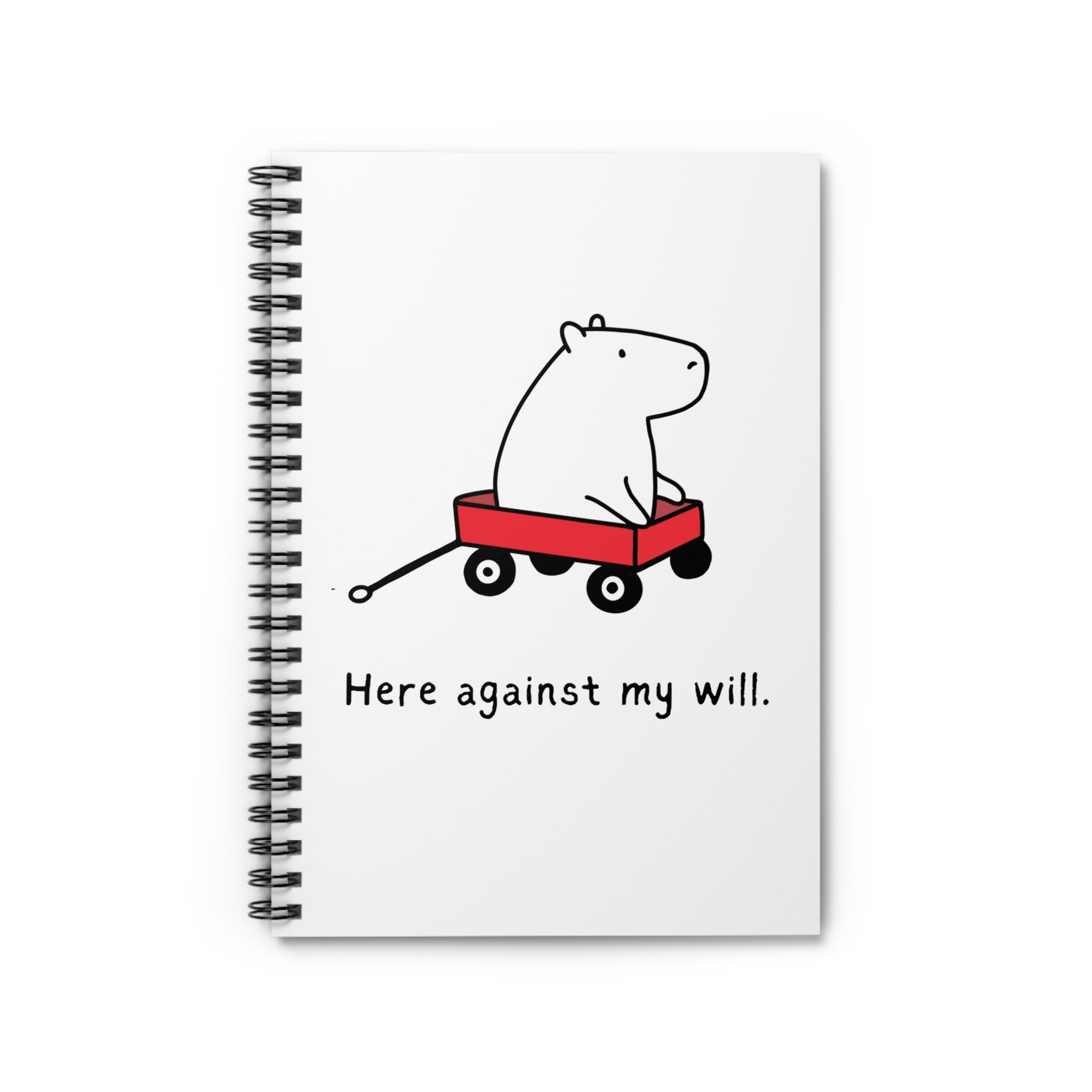 Funny Capybara Notebook – “Here Against My Will” Sarcastic Work Journal
