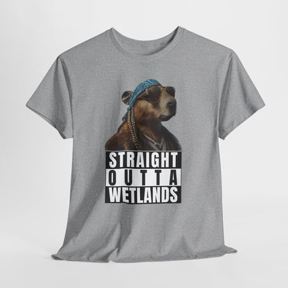 Straight Outta Wetlands, Capybara Unisex Adult Tee