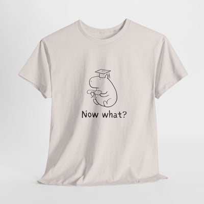 Funny Graduation Shirt – “Now What?” Capybara Heavy Tee