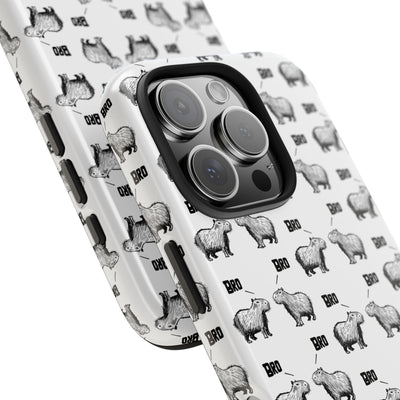 “Bro, Bro" Patterned Funny Capybara Phone Case