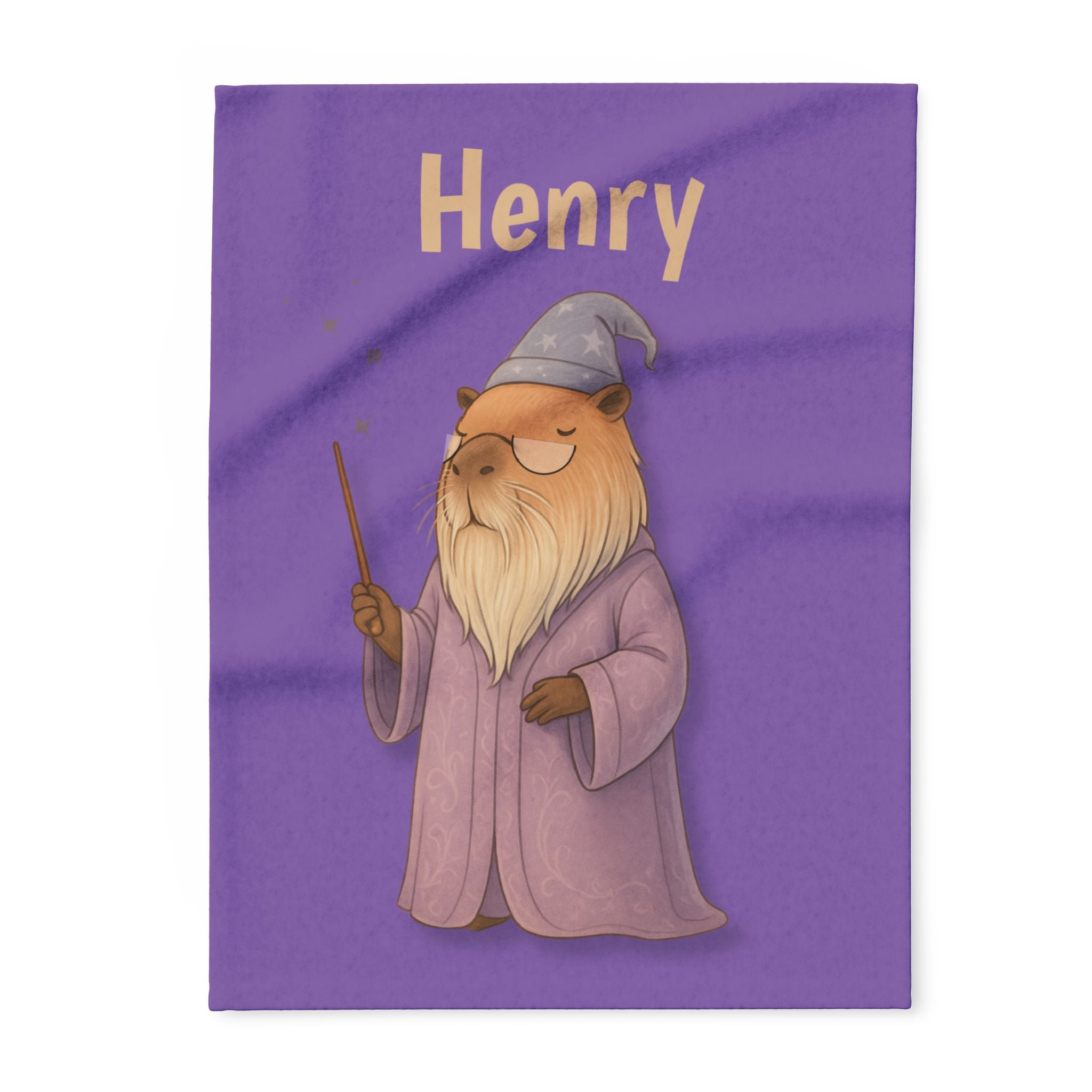 Personalized Wizard of Chill Capybara Blanket | Custom Name Kids Blanket