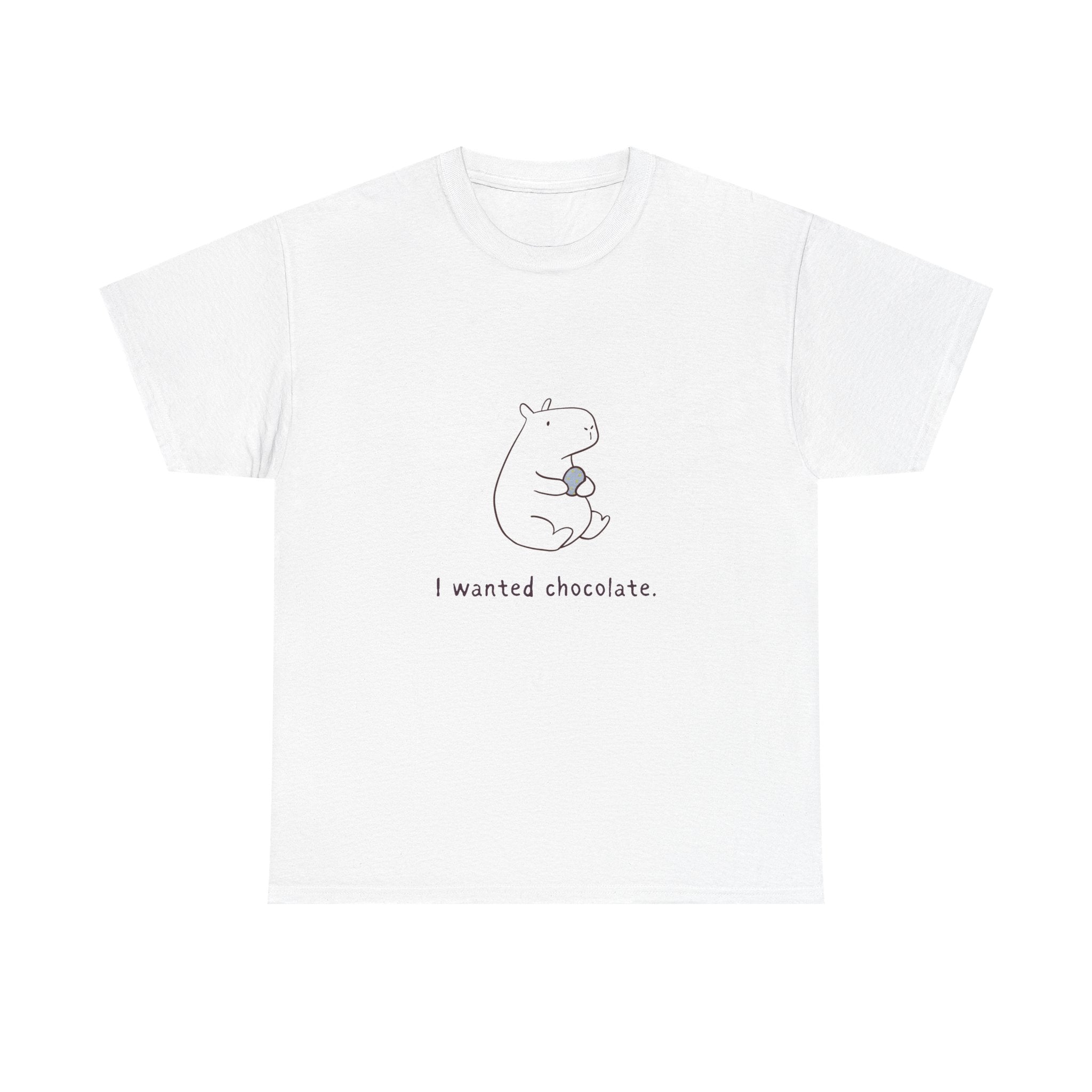 Funny Easter Capybara T-Shirt – “I Wanted Chocolate” Minimalist Easter Shirt, Cute Spring Graphic Tee