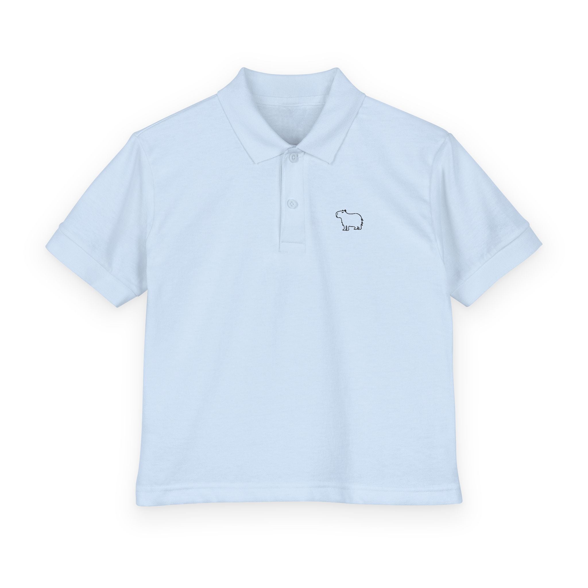 Kids Capybara Polo Shirt – Embroidered Minimalist Capybara Polo for Boys & Girls