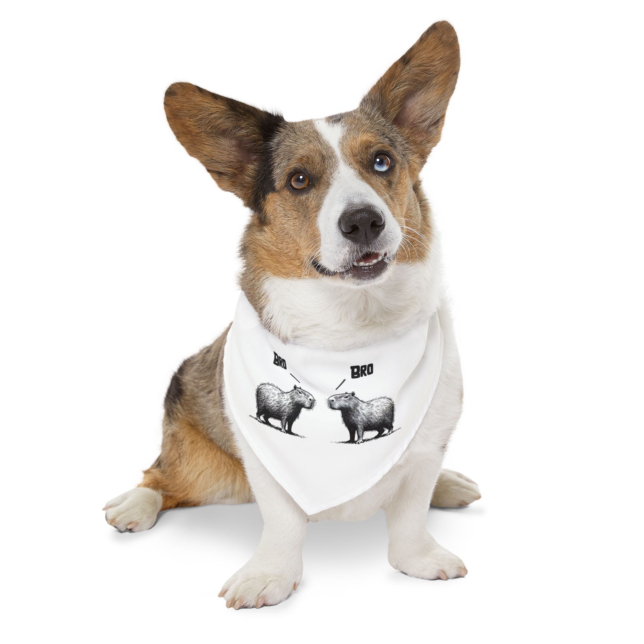 Funny Pet Bandana Collar for Chill Dogs - Bro Bro Capybara Design