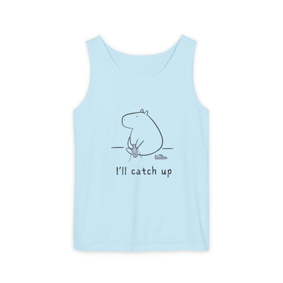 Funny Capybara Tank Top – “I'll Catch Up’” Premium Comfort Colors Tank