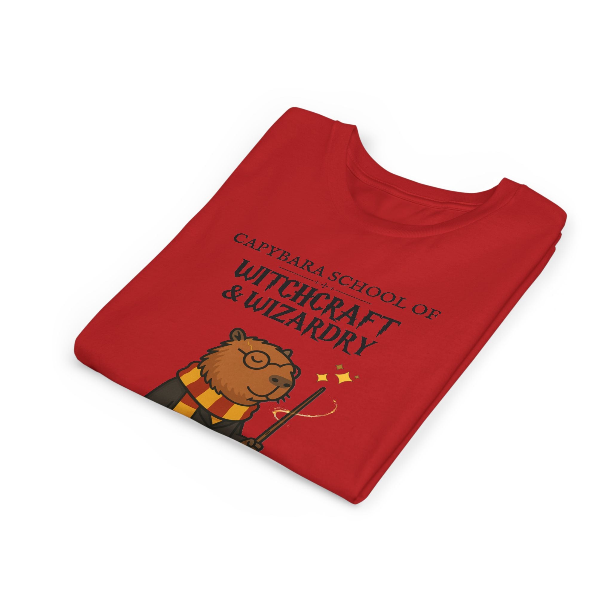 Whimsical Youth Tee - Capybara School of Witchcraft & Wizardry, Funny Hairy Potter Parody | Magical Fandom Gift |  Youth Hairy Potter Unisex Tee
