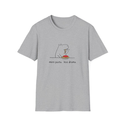 “More Pasta. Less Drama.” Capybara Softstyle Tee