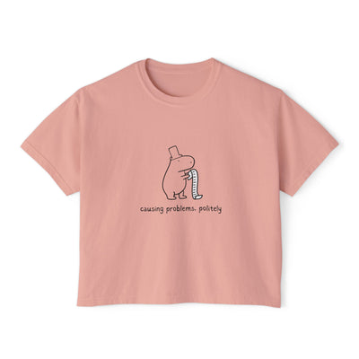 Funny Womens Boxy Tee - Capybara Causing Problems Politely