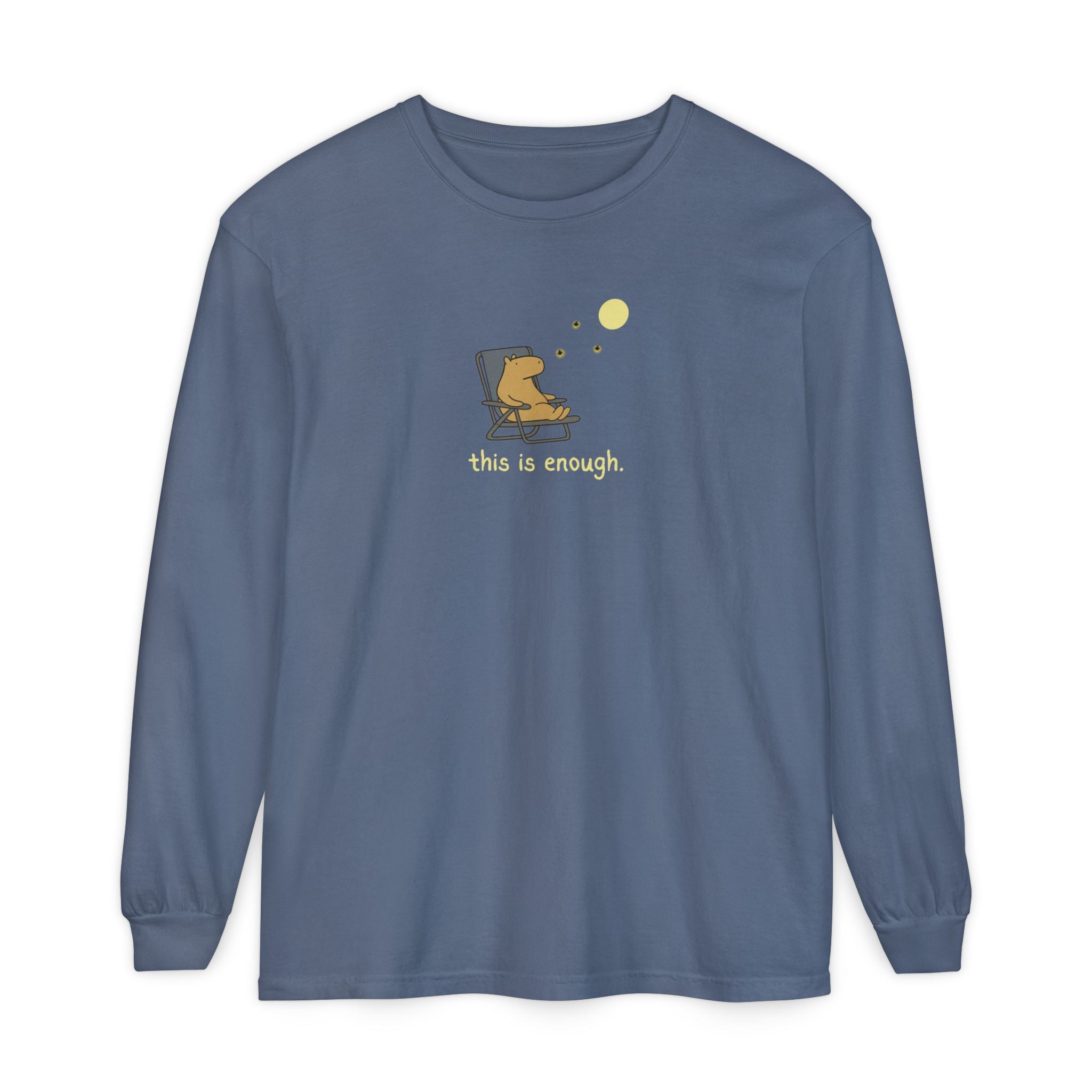 This is Enough Moonlight Capybara Long Sleeve Tee