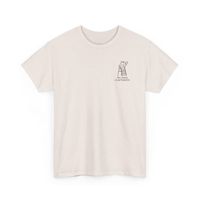 Minimalist Capybara T-Shirt – This Counts as Participation Left Chest Heavy Tee