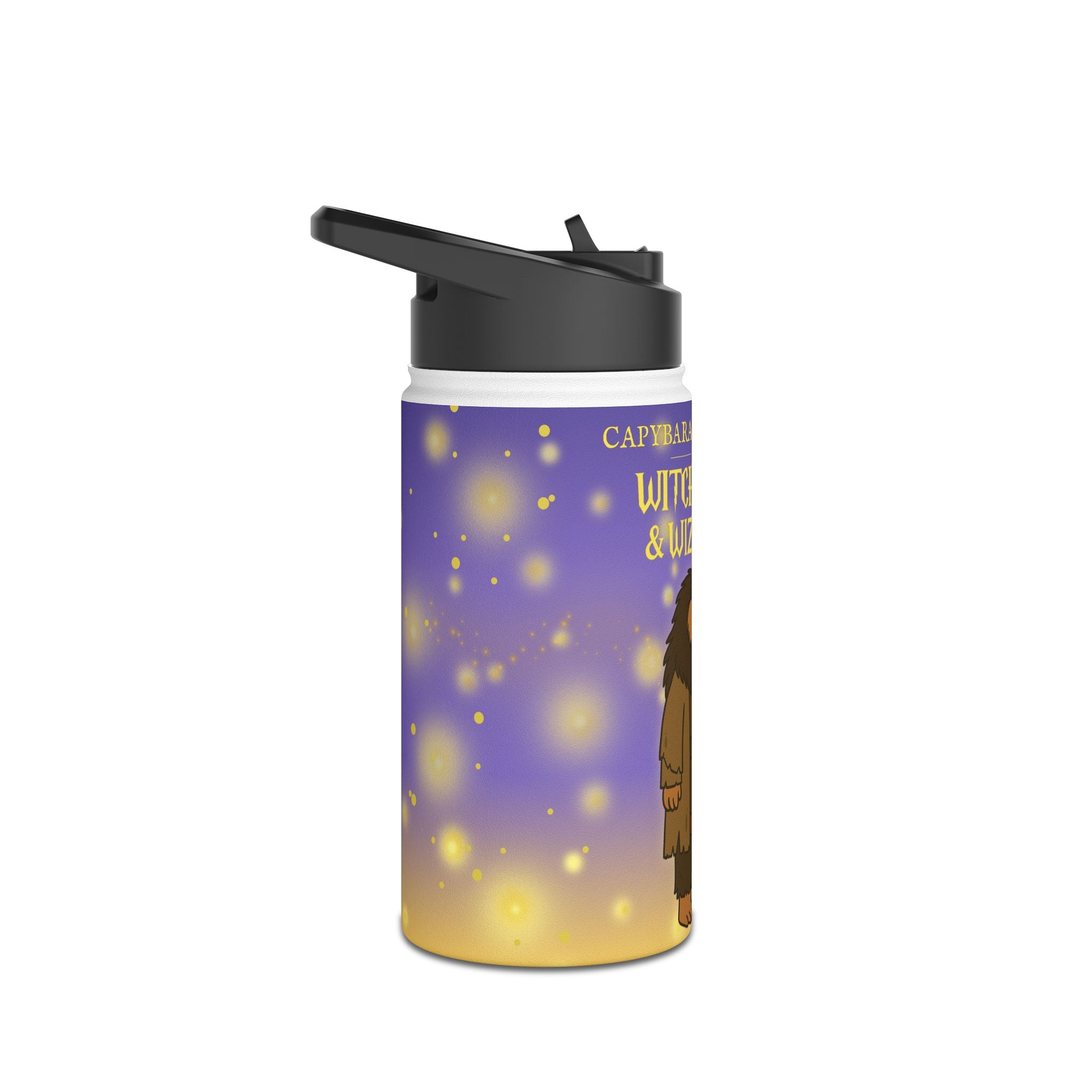 Capybara Magic Lover Kids Lunchbox Water Bottle – Capybara School of Witchcraft and Wizardry – 12oz Stainless Steel Bottle – Back to School Magic Bundle or Birthday Gift - Matching Lunchbox