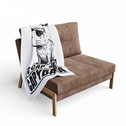 No Cap Just Capybara Personalized Fleece Blanket | Funny Custom Name Cozy Gift for Kids, Teens & Capybara Lovers