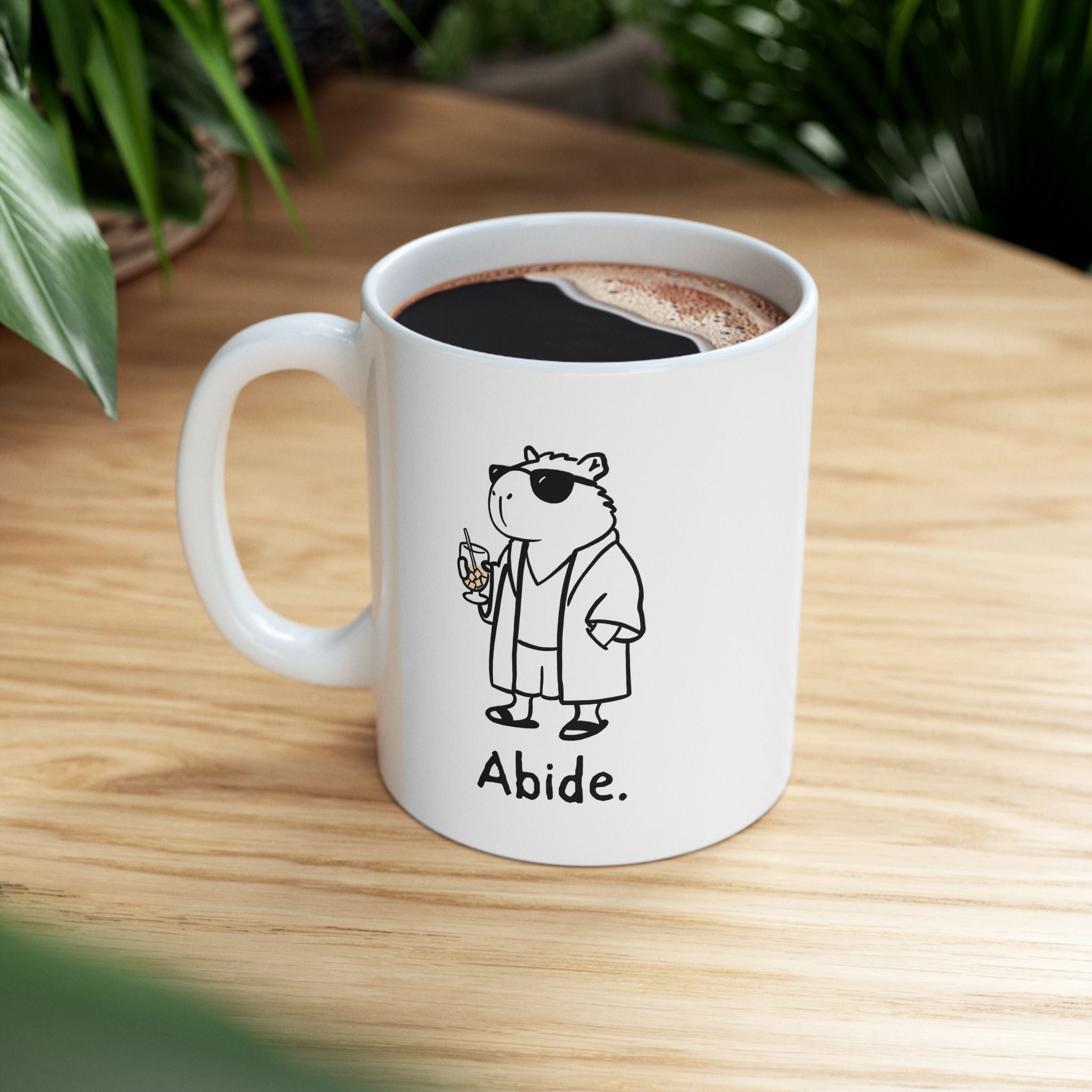 "Abide" Dude Capybara Coffee Mug