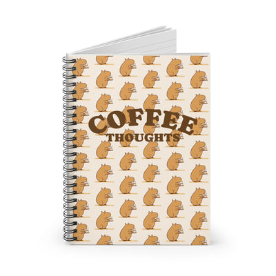 Coffee Thoughts Capybara Sips Spiral Journal