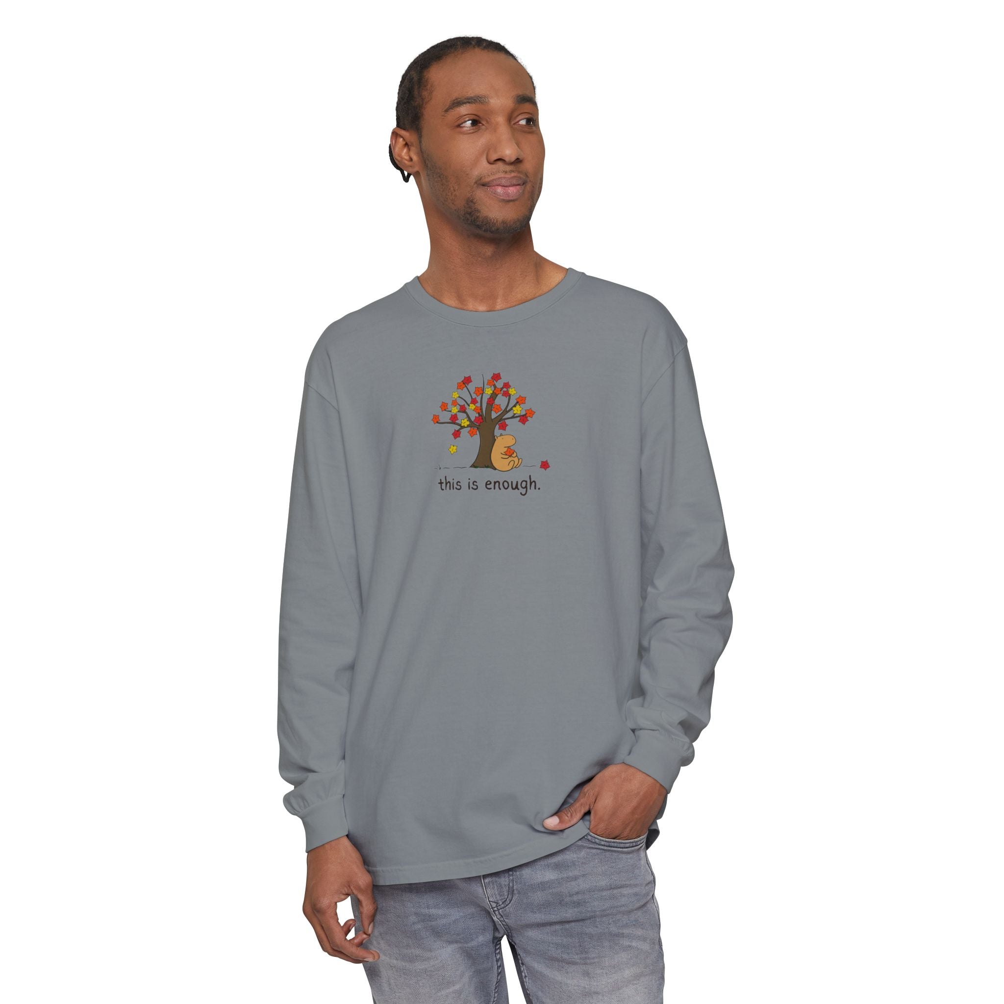 This is Enough Autumn Capybara Long Sleeve Tee