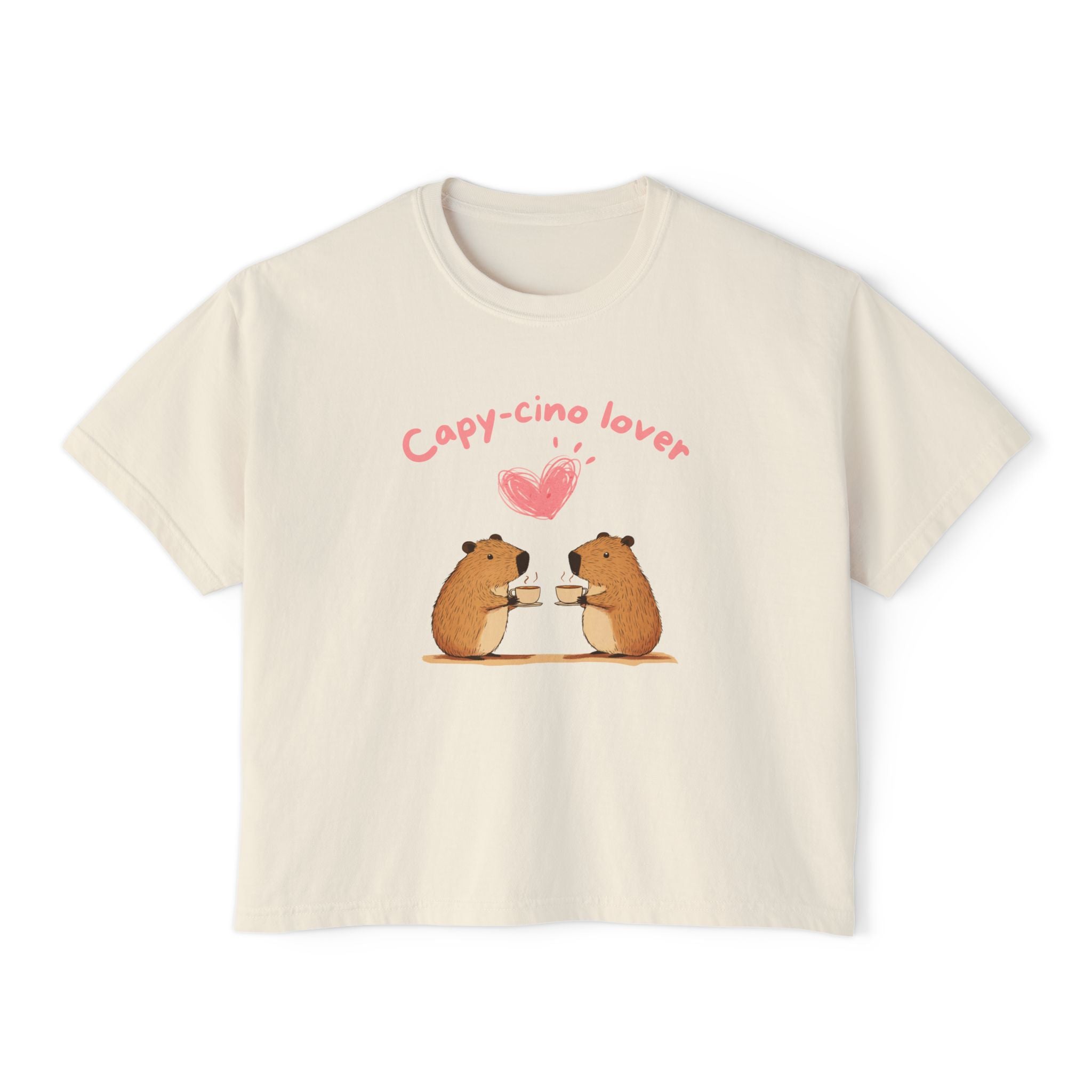 Capy-cino Lover Single Heart - Women's Boxy Shirt