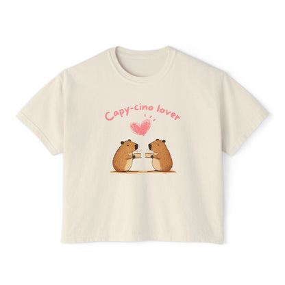 Capy-cino Lover Single Heart - Women's Boxy Shirt