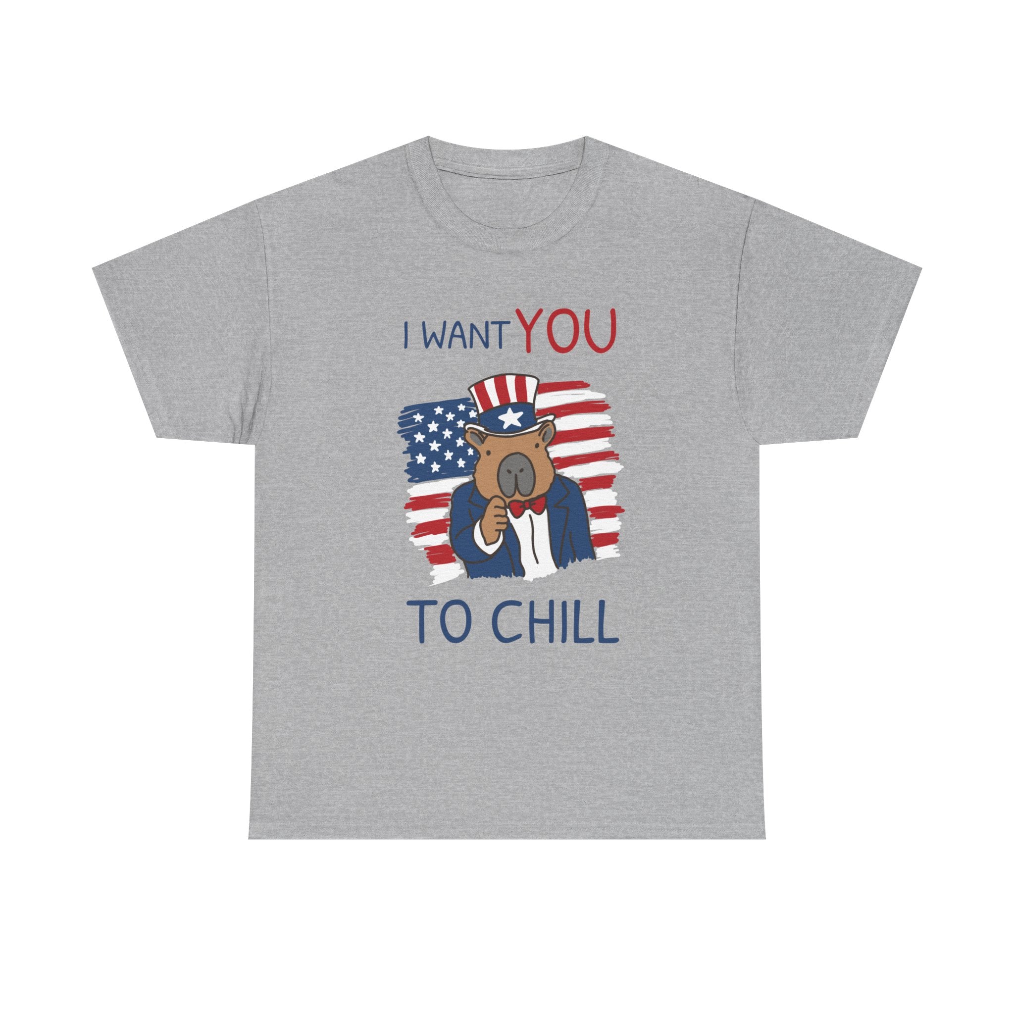I Want You to Chill Capybara Patriotic Heavy Tee