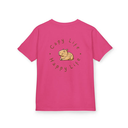 Kids Capybara Life Tee - Happy Life Graphic T-Shirt for Children