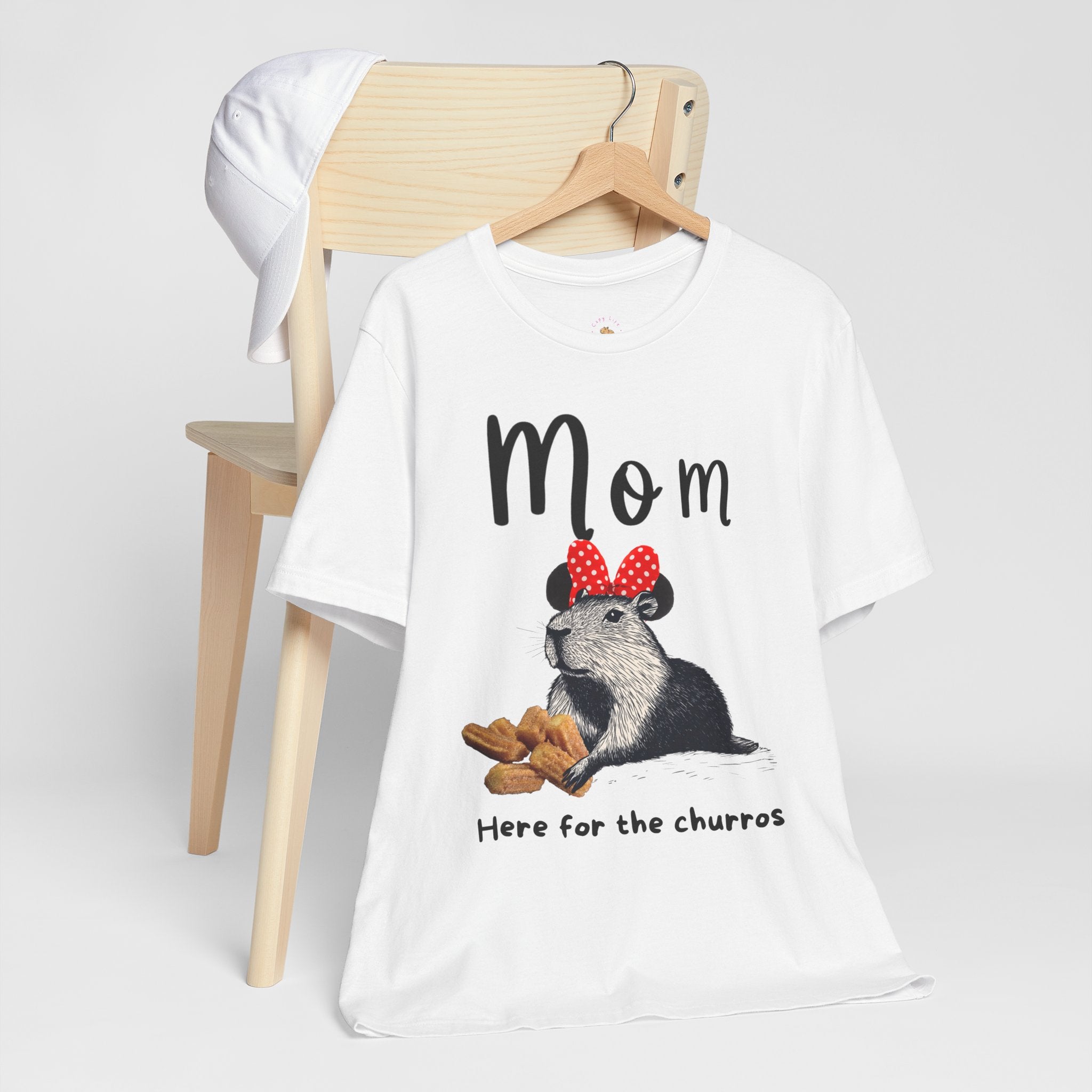 Mom Theme Park Here for the Churros Tee -  Capybara Snack Unisex Jersey Short Sleeve Shirt