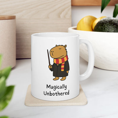 "Magically Unbothered" Capybara Wizard Coffee Mug