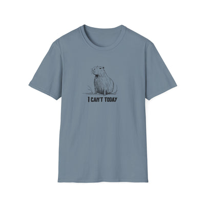 "I Can't Today" Funny Capybara Adult Softstyle Tee
