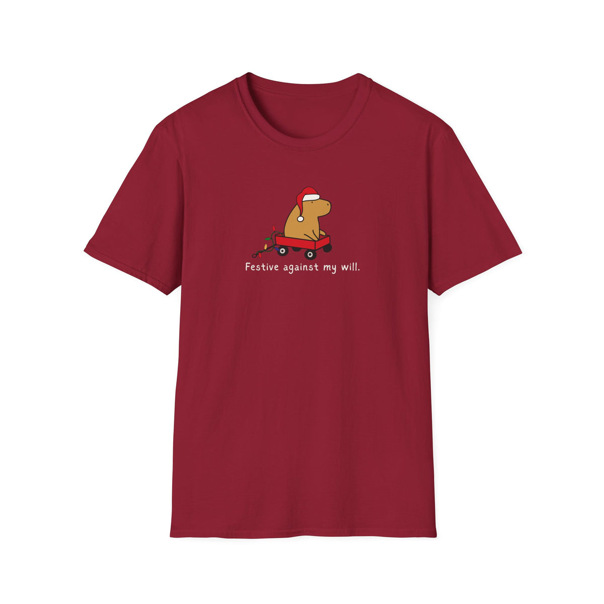 Festive Against My Will Capybara Softstyle Tee