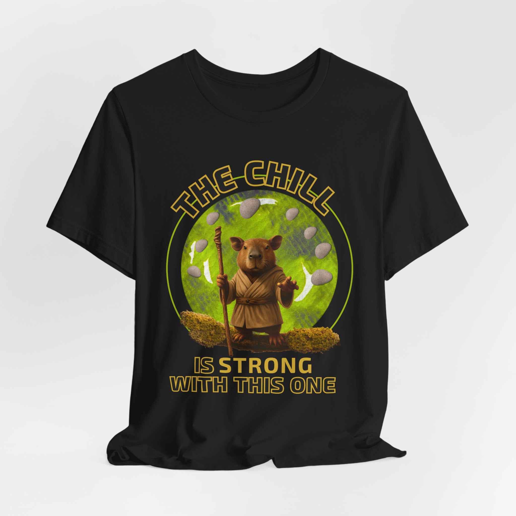 Star Wars Yoda Shirt – Funny Chill Capybara Tee – The Chill Is Strong With This One – Parody T-Shirt for Men Women – Nerdy Gift Idea Unisex Tee