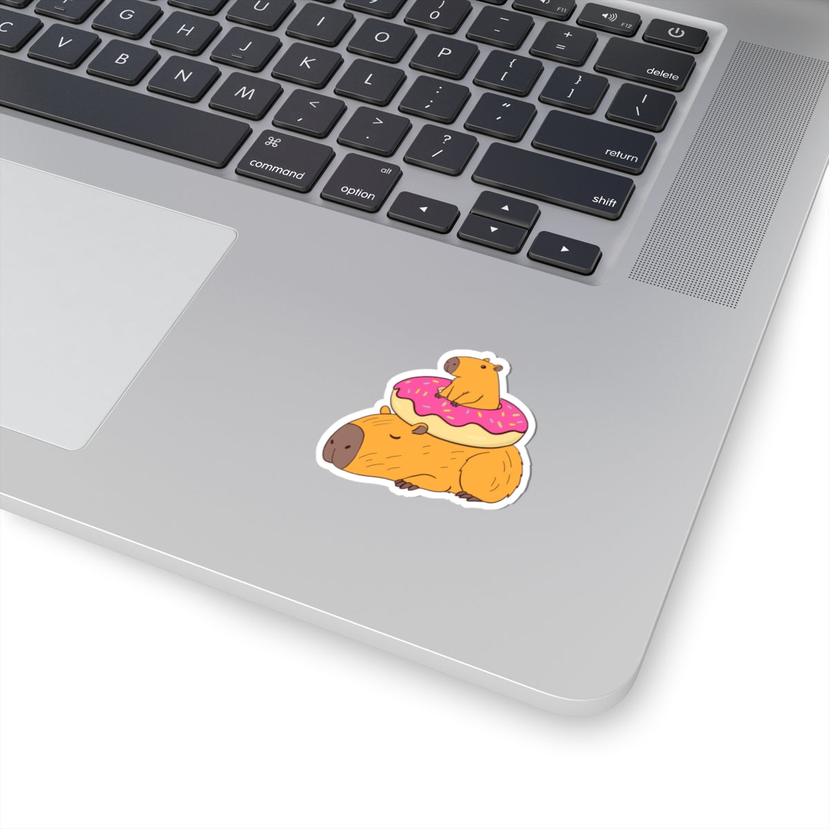 Capybara Donut Vinyl Sticker – Cute Kiss-Cut Decal
