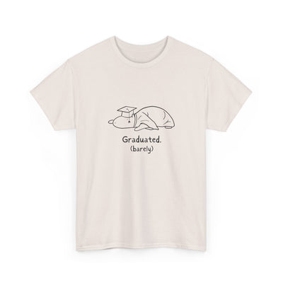 Funny Graduation Shirt – “Graduated (Barely)” Capybara Heavy Tee