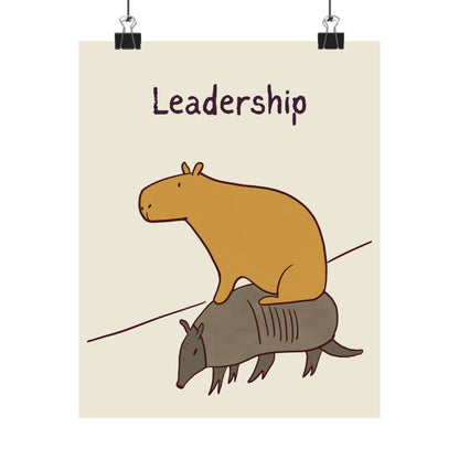 Funny Leadership Wall Art – Capybara Poster Print for Office Decor, Minimalist Motivational Wall Art, Humorous Boss Gift