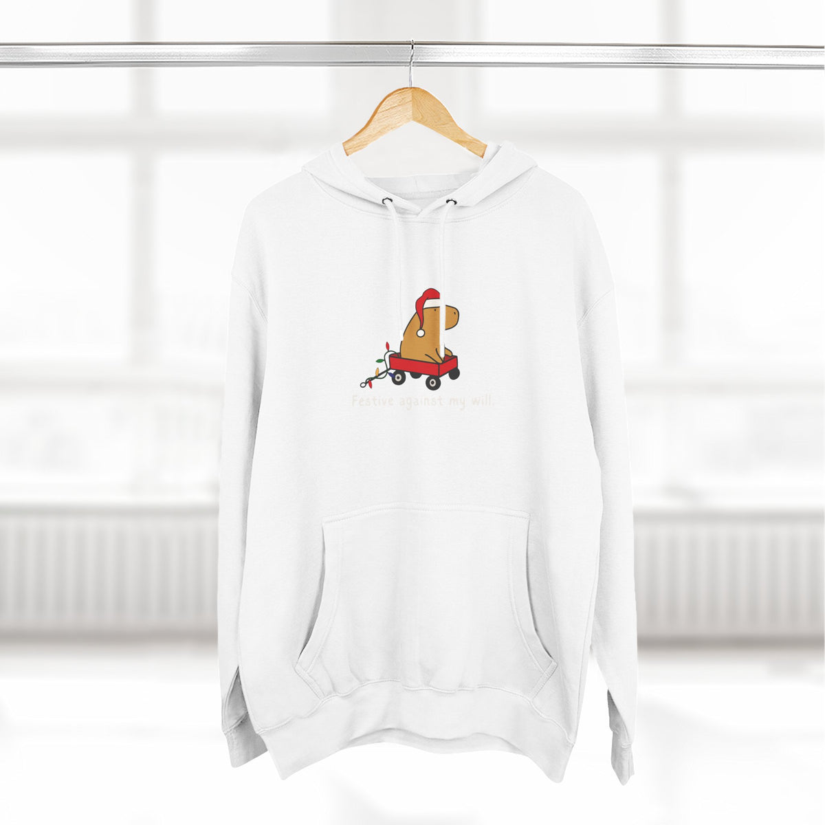 Copy of Festive Against My Will Capybara Adult Hoodie