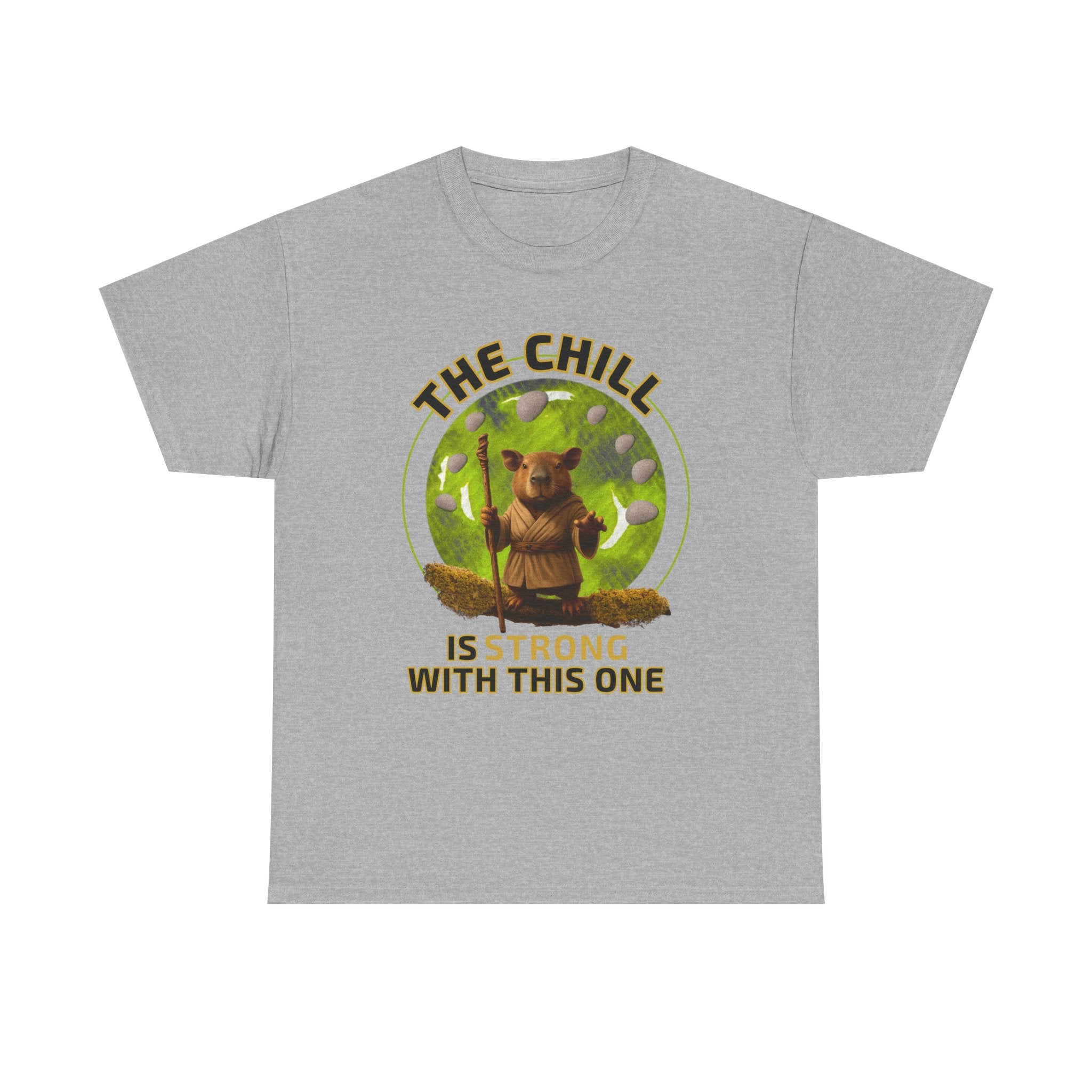 Star Wars Yoda Shirt – Funny Chill Capybara Tee – The Chill Is Strong With This One – Parody T-Shirt for Men Women – Nerdy Gift Idea Unisex Tee