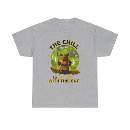 Star Wars Yoda Shirt – Funny Chill Capybara Tee – The Chill Is Strong With This One – Parody T-Shirt for Men Women – Nerdy Gift Idea Unisex Tee