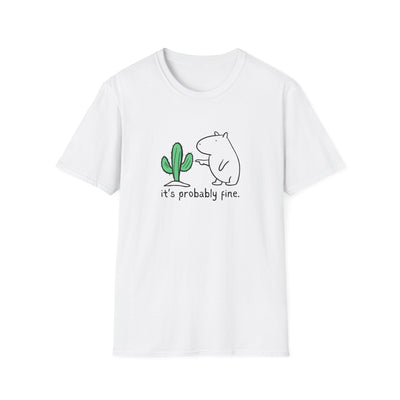 “It's Probably Fine” Funny Capybara Cactus Softstyle Tee