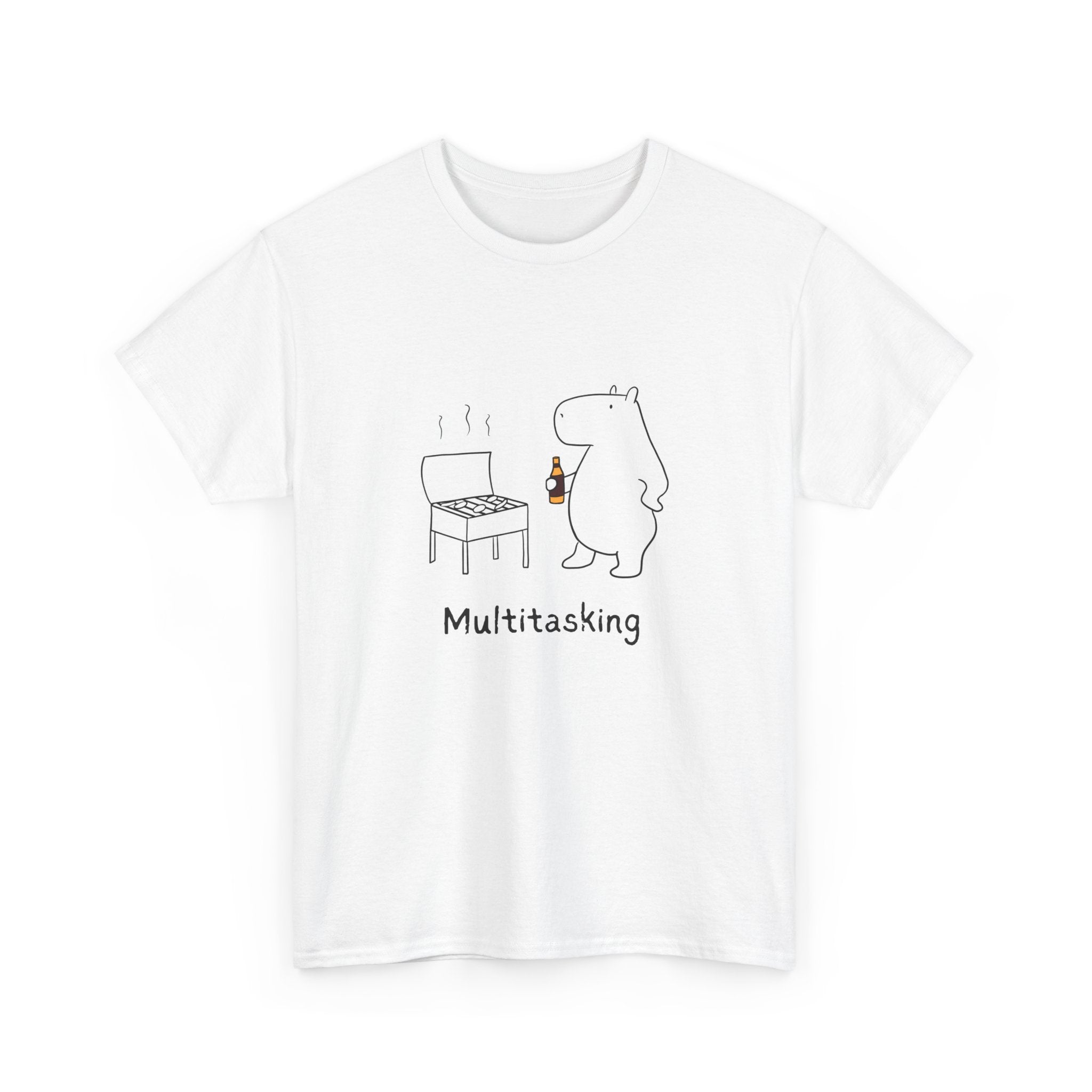 Multitasking BBQ – Funny Capybara Grilling Heavy Tee