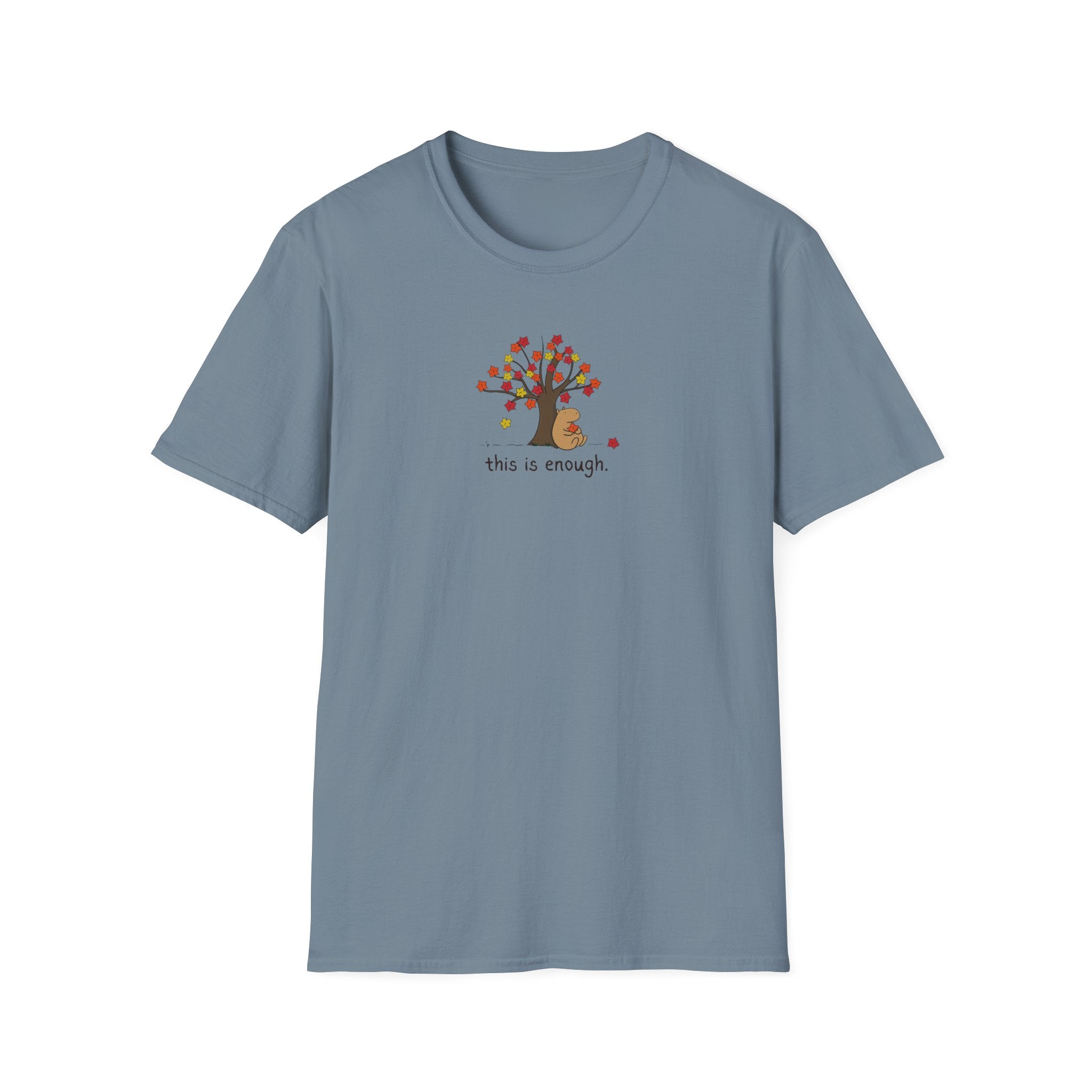 Autumn Leave This is Enough - Capybara Softstyle Adult T-Shirt