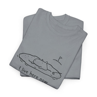 “I Live Here Now” - Funny Golf Capybara Sand Bunker Heavy Tee